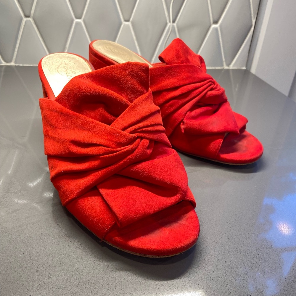 Anthropologie Liendo Red Palma Mules 8.5